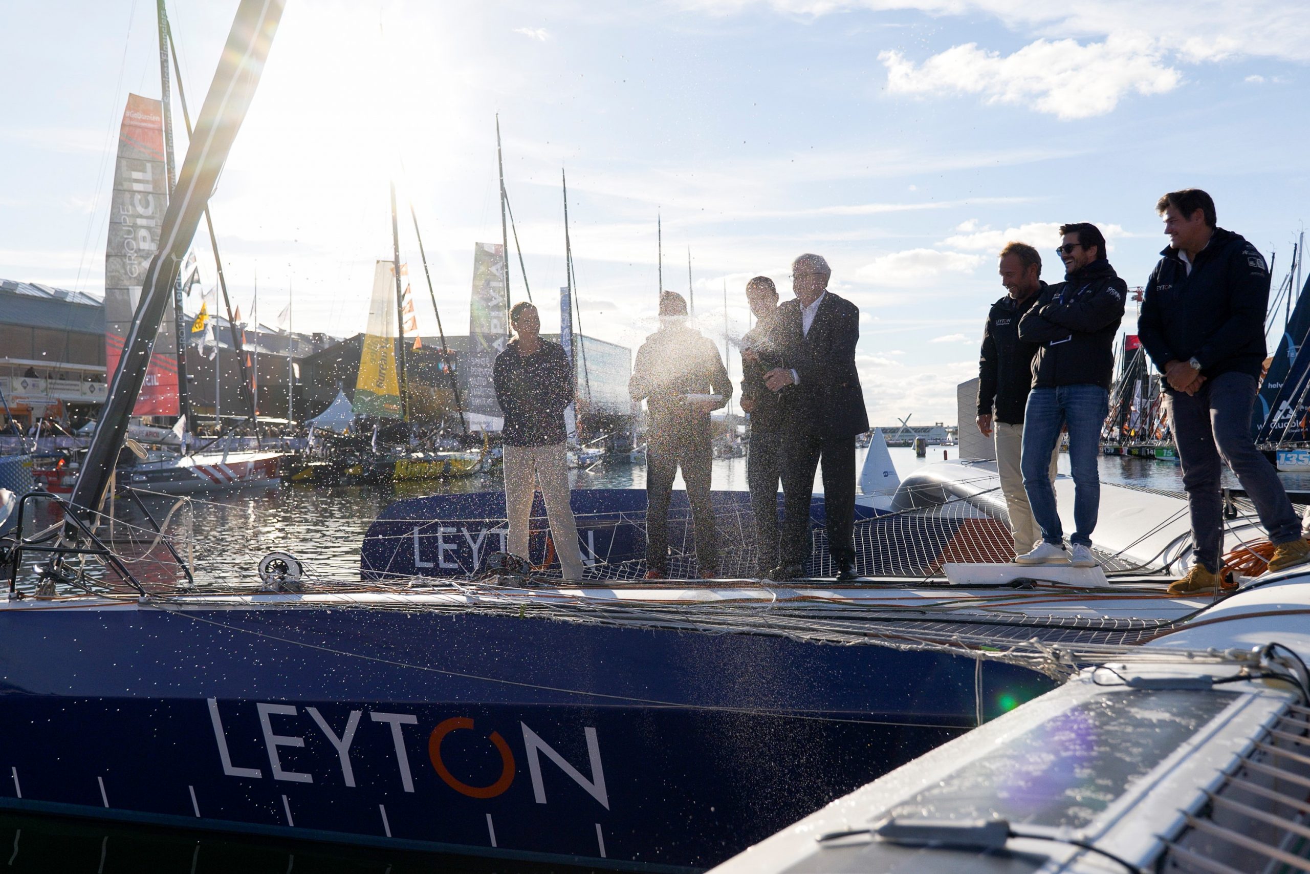 Baptême de l’Ocean Fifty de Leyton avant son départ pour la Transat Jacques Vabre